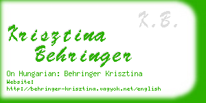 krisztina behringer business card